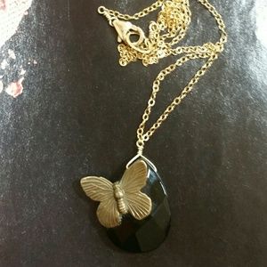Robyn Rhodes Onyx Butterfly Pendant
